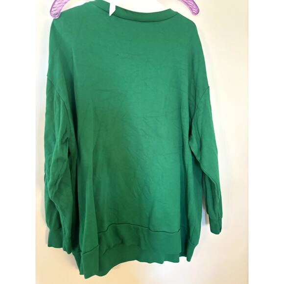 Vintage Christmas Tree + Cardinals Nut Cracker Double Collar Crewneck Sweater 1X - Picture 4 of 5